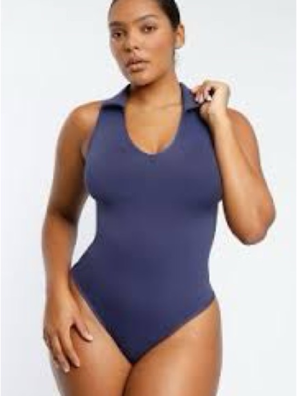 Shapellx PowerConceal Polo Thong Bodysuit Shapewear Women’s Size XS Blue